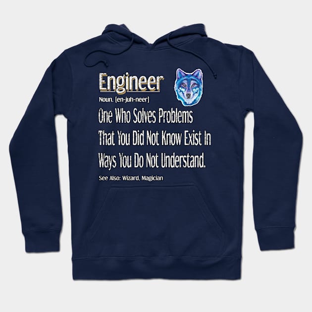 Funny Engineer Definition Awesome Engineering Gift For Wolf Lovers Hoodie by Inspireshirt